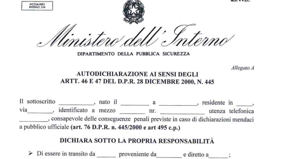 autocertificazione